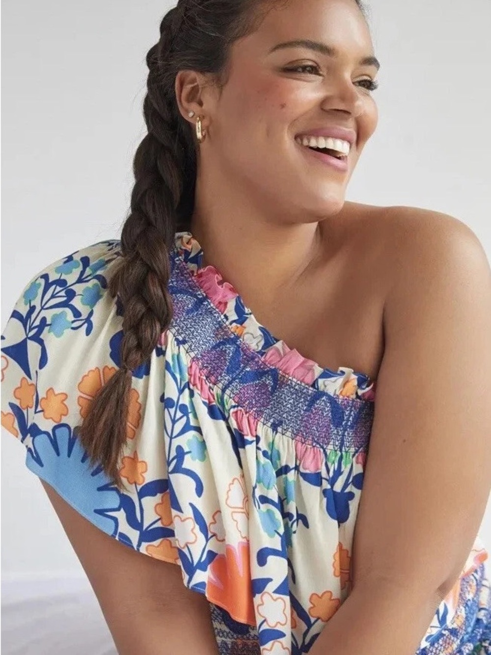 Plenty Tracy Reece Anthropologie One-Shoulder Floral Top